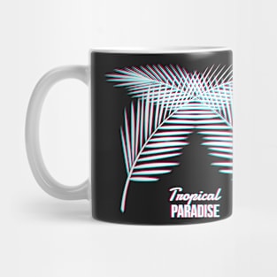 Tropical Paradise -  palm leaves with glitch effect Trendy illustration Mug